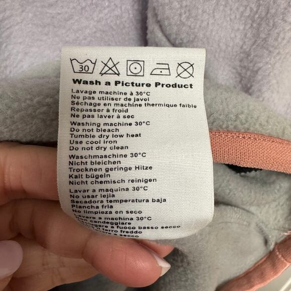 Picture Organic Arcca 1/4 Snap Fleece Sweatshirt Gray Lavender Womens Size Large - Picture 9 of 12